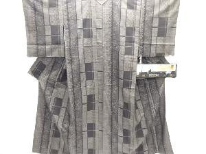 変わり格子に華紋織り出し本場泥大島紬着物(7マルキ)